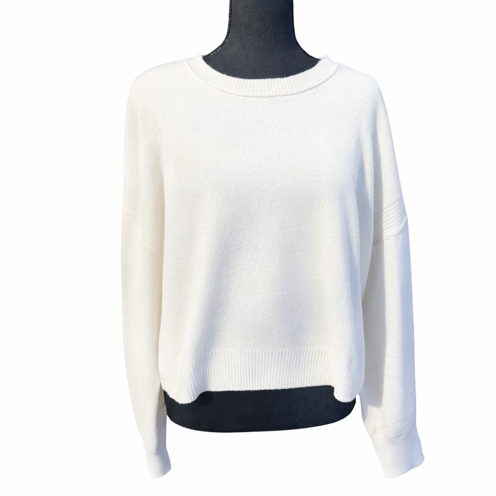 wild fable white oversized drop sleeve boxy crop sweater • size XXL
